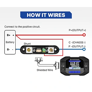 ATEM POWER 12V 100A Real-time Battery Tester RV Car Battery Monitor